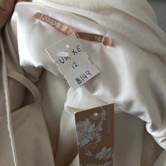 Cooper St Off White V Neck Grecian Style Boho Dress Size 12 New w Tags $149 - Picture 10 of 12